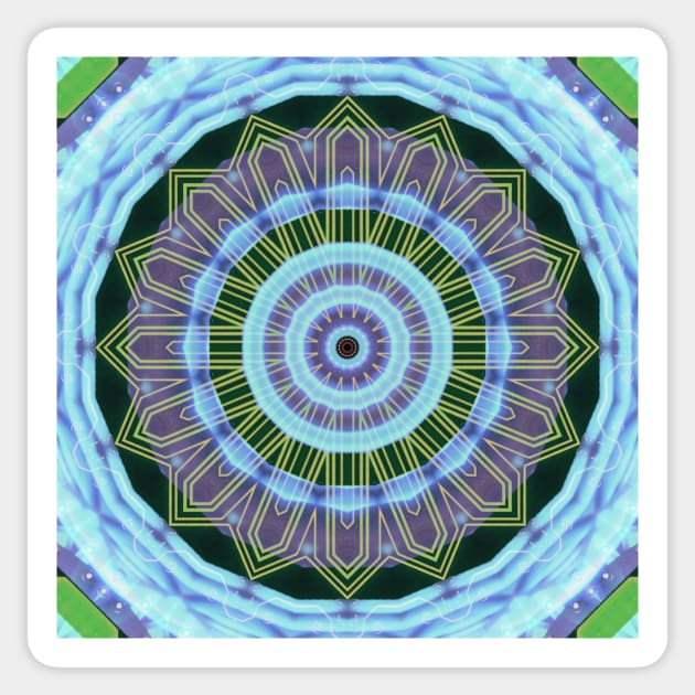 Circuitboard fire Kaleidoscope Pattern (Seamless) 5 Sticker by Swabcraft